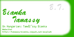 bianka tamassy business card